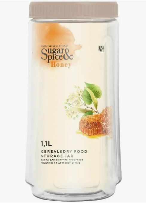 Банка для сыпучих продуктов Sugar&Spice Honey 1,1л латте